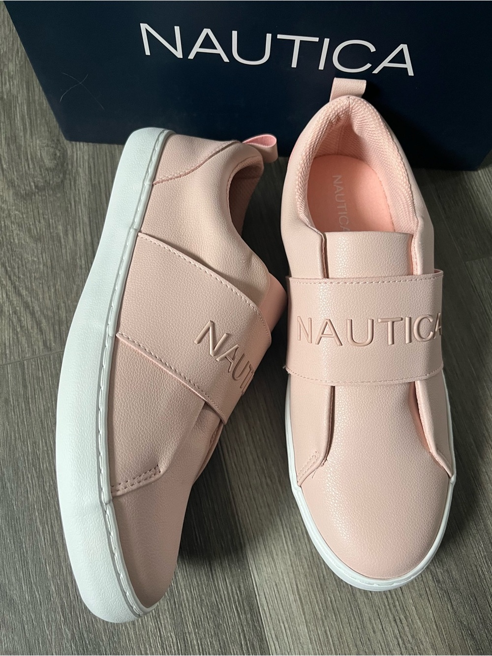 Nautica Pale Pink Slip-On Sneakers with White Sole